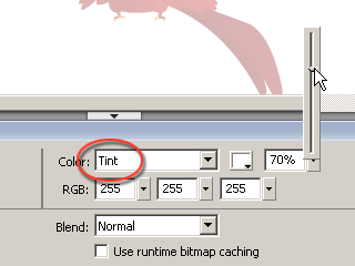 Tint in the Property inspector